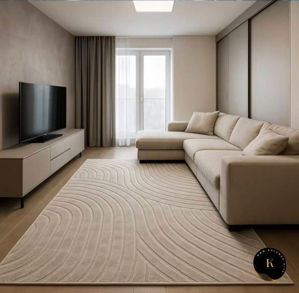 Ковровая дорожка в скандинавском стиле OKSI волна Beige - 80см