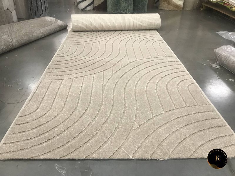 Ковровая дорожка в скандинавском стиле OKSI волна Beige - 80см