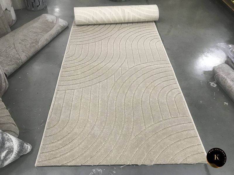 Ковровая дорожка в скандинавском стиле OKSI волна Beige - 80см