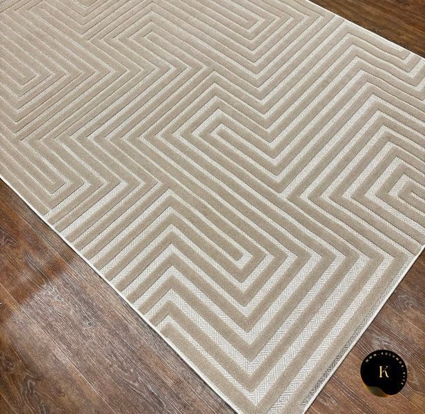 Ковровая дорожка в скандинавском стиле OKSI лабіринт Beige - 80см