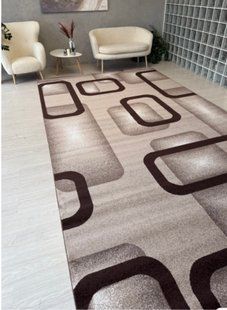 Килимова доріжка з середнім ворсом Cappuccino квадрати Beige - 80см